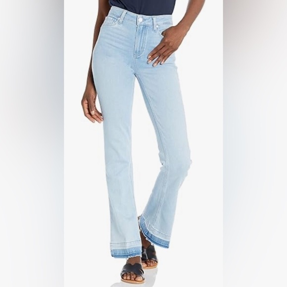 Paige Laurel Canyon Flare jeans in kitley distressed  powdery blue Sz-26. Y16 - Picture 1 of 13